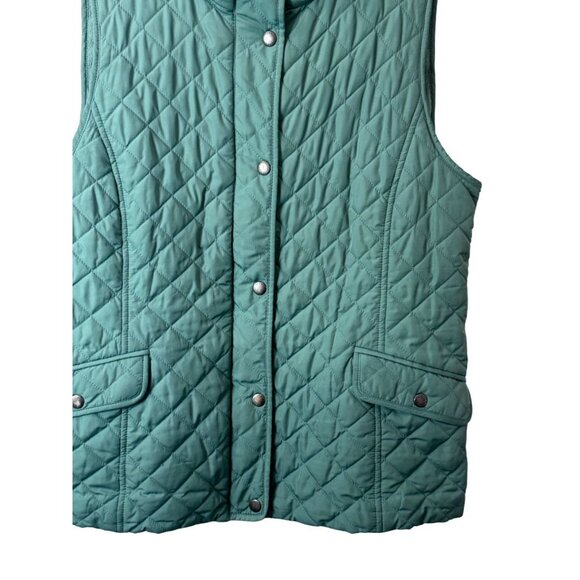 Talbots green diamond quilted vest size M - Picture 5 of 9